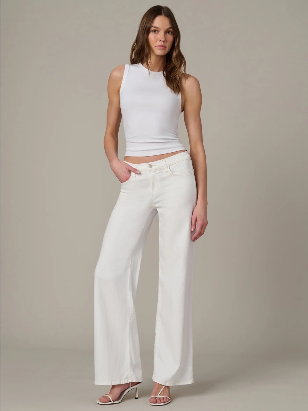JOE’S low rise wideleg denim in white